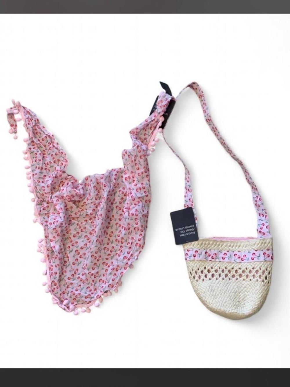 Cherry Print Scarf and Bag Set NWT